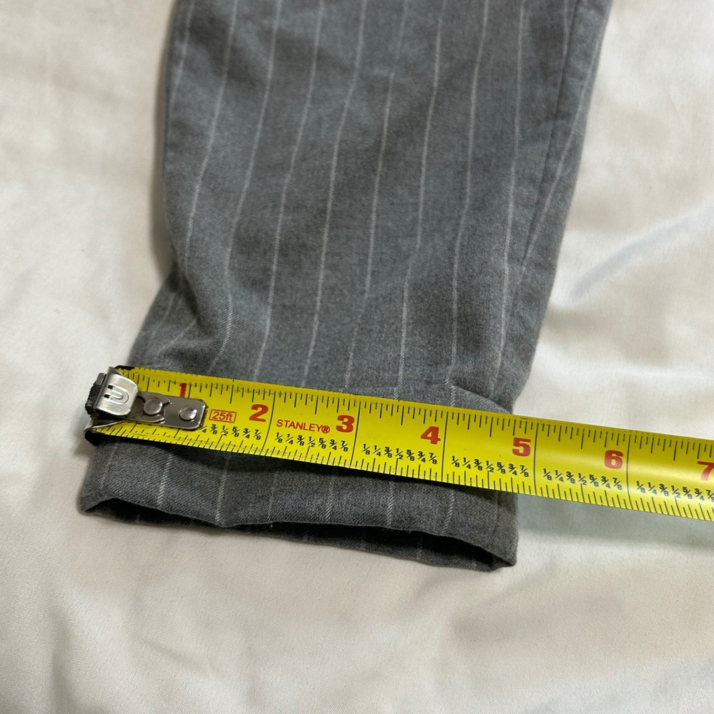 Banana Republic Grey Pinstripe Pleated Cuffed Trousers Size 0 Workwear Pants - Picture 8 of 12